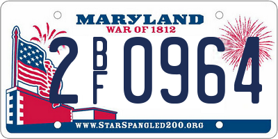 MD license plate 2BF0964