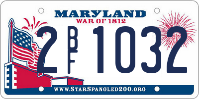 MD license plate 2BF1032
