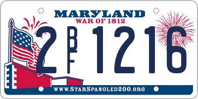 MD license plate 2BF1216