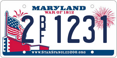 MD license plate 2BF1231