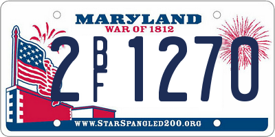 MD license plate 2BF1270