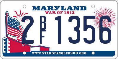 MD license plate 2BF1356