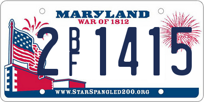 MD license plate 2BF1415
