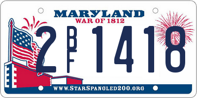 MD license plate 2BF1418