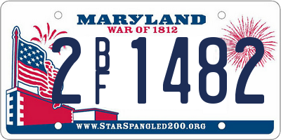 MD license plate 2BF1482