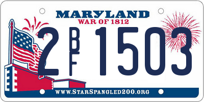 MD license plate 2BF1503