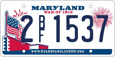 MD license plate 2BF1537