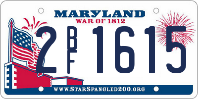 MD license plate 2BF1615