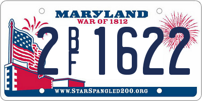 MD license plate 2BF1622