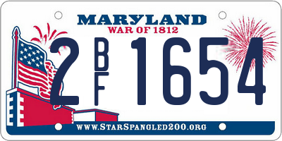 MD license plate 2BF1654
