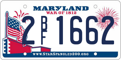 MD license plate 2BF1662
