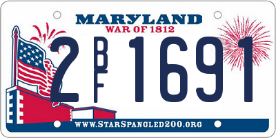 MD license plate 2BF1691