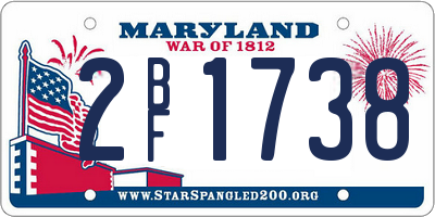 MD license plate 2BF1738