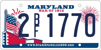 MD license plate 2BF1770