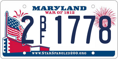 MD license plate 2BF1778