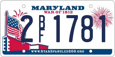 MD license plate 2BF1781