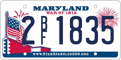 MD license plate 2BF1835