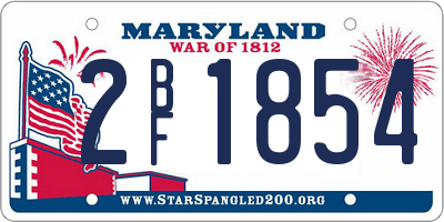 MD license plate 2BF1854