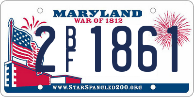 MD license plate 2BF1861