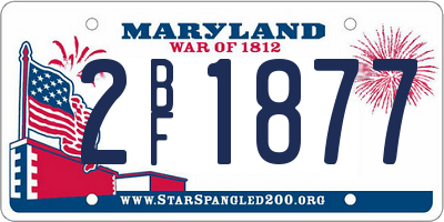 MD license plate 2BF1877