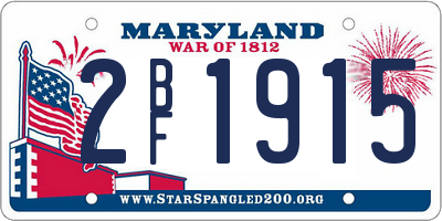 MD license plate 2BF1915