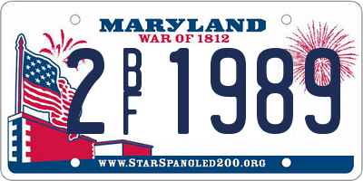 MD license plate 2BF1989