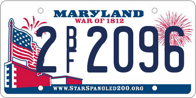 MD license plate 2BF2096