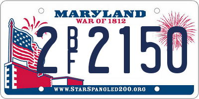 MD license plate 2BF2150