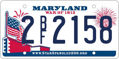 MD license plate 2BF2158
