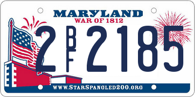 MD license plate 2BF2185