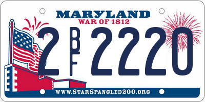 MD license plate 2BF2220