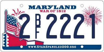MD license plate 2BF2221