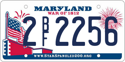 MD license plate 2BF2256