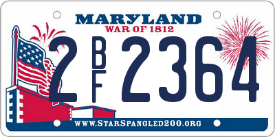 MD license plate 2BF2364