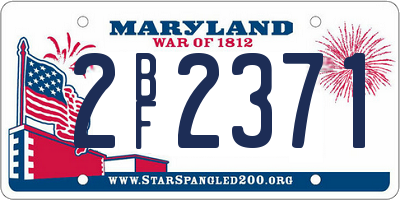 MD license plate 2BF2371