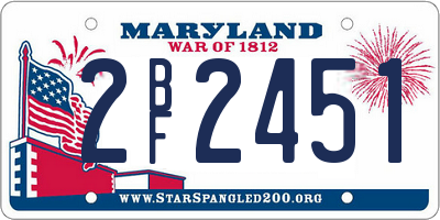 MD license plate 2BF2451