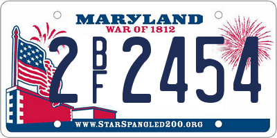 MD license plate 2BF2454