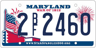 MD license plate 2BF2460