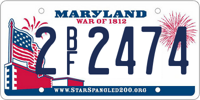 MD license plate 2BF2474