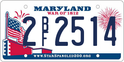MD license plate 2BF2514