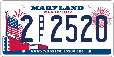 MD license plate 2BF2520