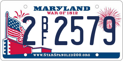 MD license plate 2BF2579