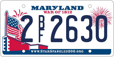 MD license plate 2BF2630