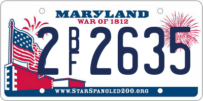 MD license plate 2BF2635