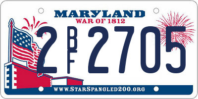MD license plate 2BF2705