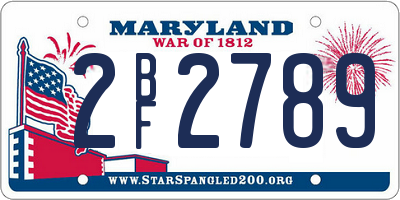 MD license plate 2BF2789