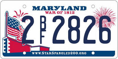 MD license plate 2BF2826