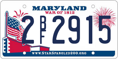 MD license plate 2BF2915