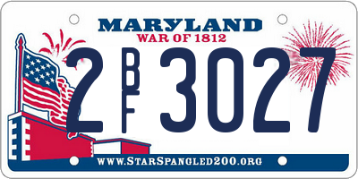 MD license plate 2BF3027
