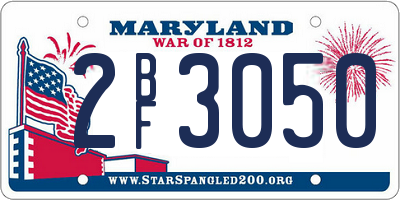 MD license plate 2BF3050